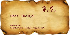 Hári Ibolya névjegykártya